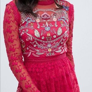 Embroidered Lace Skater Dress